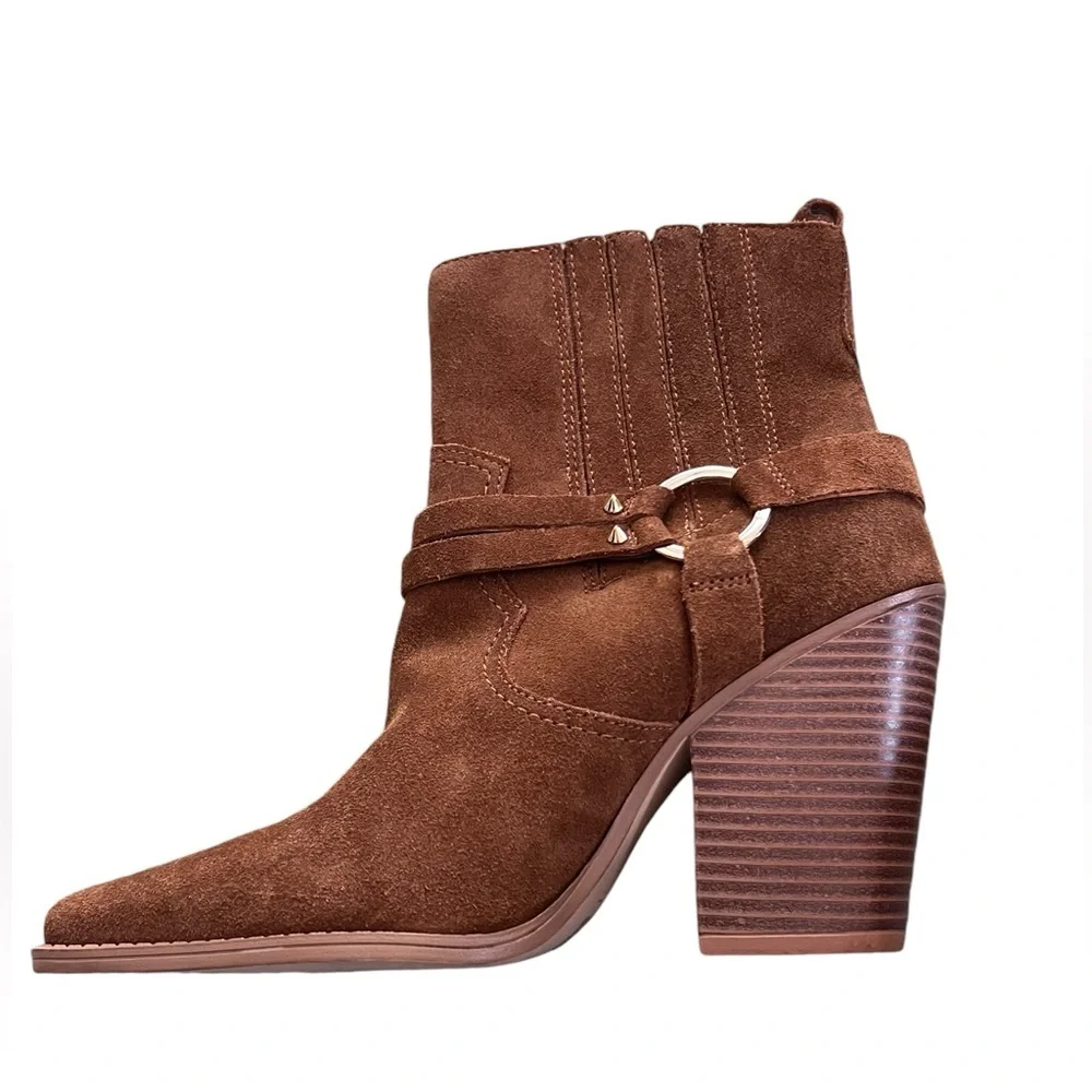 ALDO Brends suede leather ankle bootie cognac size 10New